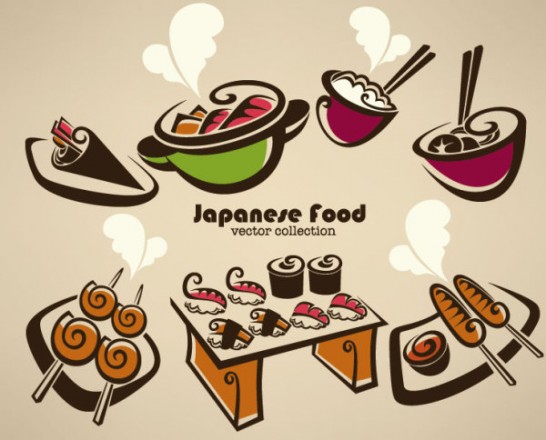 Hand drawn of food elements vector 01