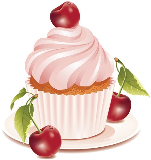 free-vector-dessert-cake-vector_005361_Cherry-cupcake