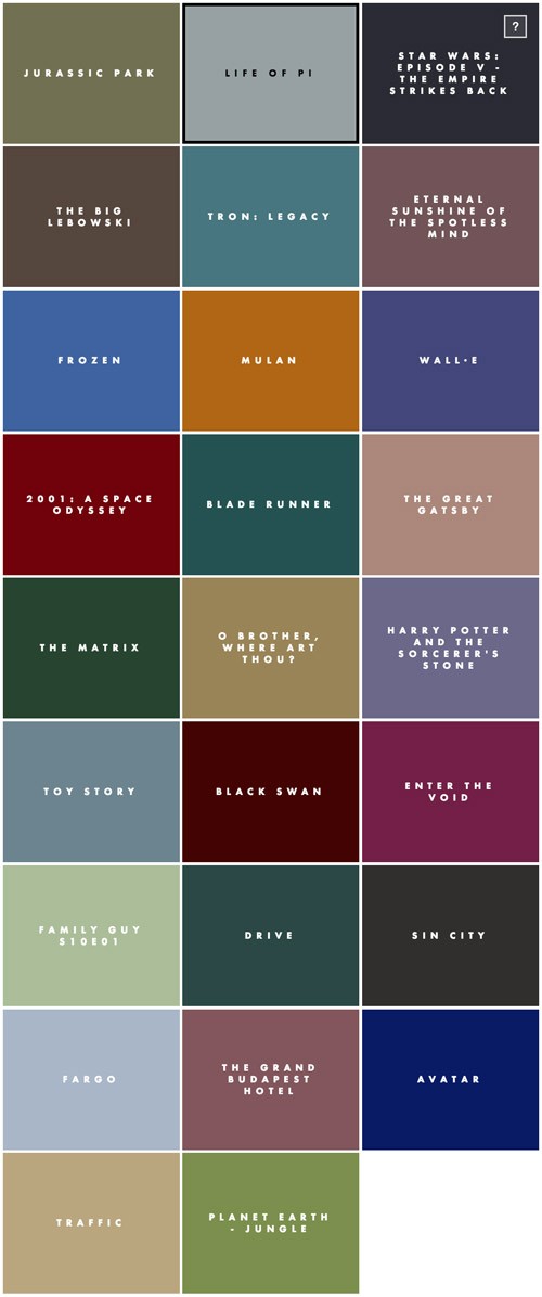 「アナと雪の女王」の配色だってわかる！人気映画のカラー/配色を参考にできる「The Colors of Motion」