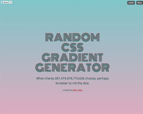 美しいcssグラデーションをランダムにつくってくれる Random Css Gradient Generator Co Jin