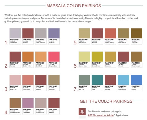 PANTONE color to the year 2015はMarsalaに！過去のPANTONE color to the yearのクイズも
