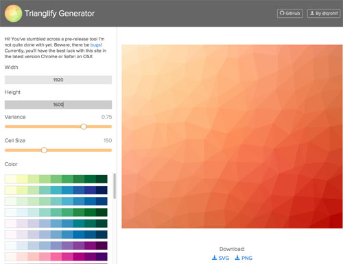 これは簡単！ポリゴン画像生成ジェネレーター「Trianglify Generator」