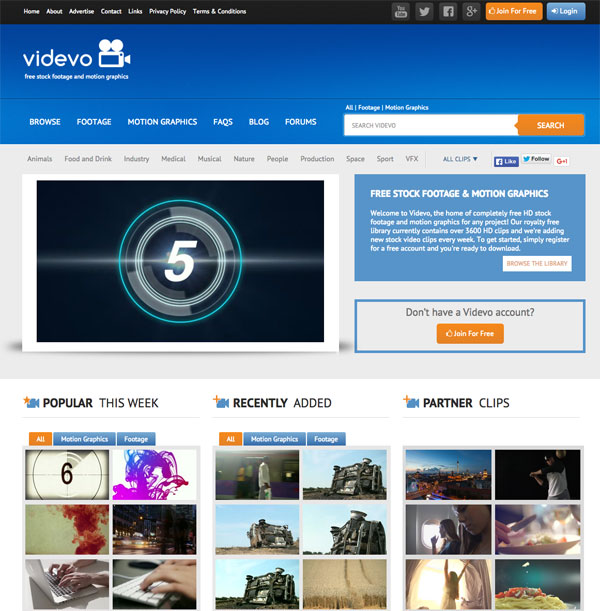HD動画が無料で手に入る「Videvo」