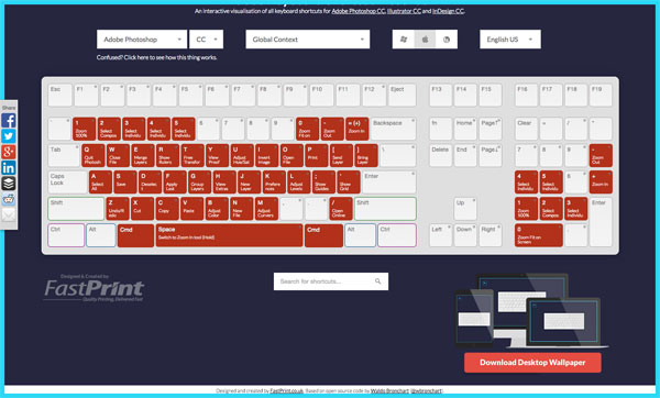 おお便利 Adobeソフトのショートカットがブラウザで確認できる Keyboard Shortcut Visualiser Co Jin