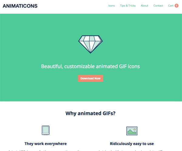 う、美しい！GIFアニメーションを利用した無料のアイコン素材「Animaticons」