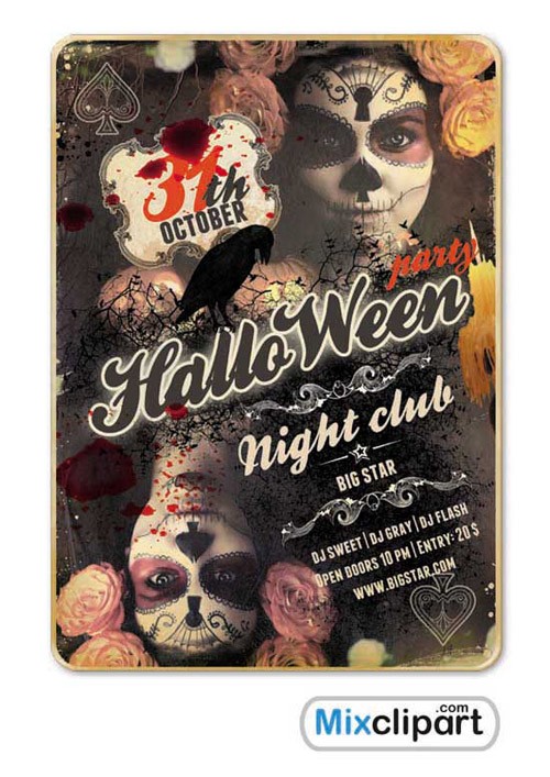 Vintage_Template_Flyer_Halloween_Party_The_Queen_of_Spades_Free_PSD_File_3